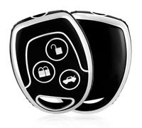 OFFCURVE Car Key Cover Car Key Case Key Fob Cover Car Key Protector Compatible with Ford Focus KA Galaxy Mondeo Transit Connect Cougar Puma Fusion B-Max C-Max Eco Sport Fiesta Transit (Black Silver)