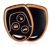 OFFCURVE Car Key Cover Car Key Case Key Fob Cover Car Key Protector Compatible with Ford Focus KA Galaxy Mondeo Transit Connect Cougar Puma Fusion B-Max C-Max Eco Sport Fiesta Transit (Black Gold)