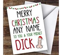 Offensive Midget Small Penis Funny Joke Personalised Christmas Card | Christmas Card | Funny Christmas Card | Joke Christmas Card