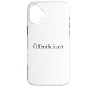 Offentlichkeit German Word Minimalist Serif Typography Case for iPhone 16 Plus