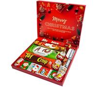 Offer Shop Christmas Chocolate Gift Box with Milk Chocolate Selection with Full-Size Bars, Mini Santa & Neapolitans - Ready to Gift Festive Present for Family, Kids, Office Stocking Filler