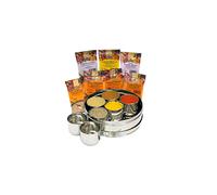 Offer Shop Indian Spices for Cooking with Stainless Steel Dabba with Clear Lid - 7 Authentic Kitchen Masala Powder | Perfect Cooking Gift