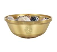 Offering Bowl - Brass Triple Moon Dish for Altar Rituals, Meditation Space with Sacred Symbol, Spiritual Crystal Holder for Yoga, Studio, Ceremony, Mindfulness, Practice, Tabletop, 3.54x3.54in