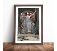 Offering The Cup To Odysseus John William Waterhouse Framed Print A3 Walnut | Ready to Hang, Satin Fine Art Paper, Fade-Resistant Inks, Acrylic Glazing, Securely Packaged, Made in the UK