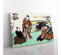 Offerings By Utagawa Kunisada Asian Japanese Canvas Wall Art Print Ready to Hang, Framed Picture for Living Room Bedroom Home Office Décor, 60x40 cm (24x16 Inch)