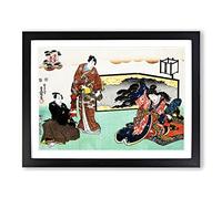 Offerings By Utagawa Kunisada Asian Japanese Framed Wall Art Print, Ready to Hang Picture for Living Room Bedroom Home Office Décor, Black A3 (46 x 34 cm)