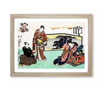 Offerings By Utagawa Kunisada Asian Japanese Framed Wall Art Print, Ready to Hang Picture for Living Room Bedroom Home Office Décor, Oak A4 (34 x 25 cm)