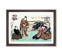 Offerings by Utagawa Kunisada Framed Print | A2 Walnut Framed Wall Art | Ready to Hang | Modern Nature Picture | Living Room Bedroom Lounge Office