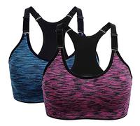 Offers of The Day Soft Bras for Women UK Sport Bras for Women High Impact Yoga Running Gym Tank Top Fitness Vest 2 Pack Comfortable Non Wire Bras Nursing Bras
