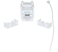 Offex Cat6 Keystone Jack, White, RJ45 Female to 110 Punch Down, White (OF-326-120WH)