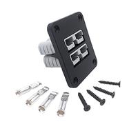 Offgridtec 90A Dual SB50 Anderson Flush Mount Frame, IP65 Water Resistant, High Quality Plastic, 12V-24V DC Anderson Plug Assembly for RVs, Boats, Solar & Industrial Power Systems, Black