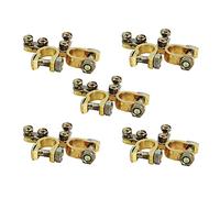 Offgridtec Battery Terminal Clips Set, 5x 2 Pole, Positive & Negative Car Battery Connectors, Gold, Push Button Actuator, Manual Operation, IP67 Rated