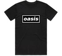 OFFICAL Oasis Classic Logo BLACK T-Shirt Mens Black Licensed/80s/90s/ROCK