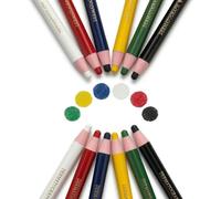 Office 4 All Diamond Peel-Off China Markers,Glass, Cellophane, Vinyl,Metal, Skin, Etc..Assorted - Pack Of 12 (Color Mix - 2-6 Color)