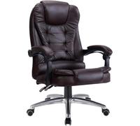 Office Armrest Chair Adjustable Executive Recliner Chair With Swivel, Tilt, And Height Adjustable Functions, Padded Leather Pc Gaming Desk Chair For Office And Computer W(Brown-Genuine Leather)