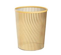 Office Bin Bedroom Bin Bins for Kitchen Plastic Waste Papers Bins,Trash Can, Round Trash Can with Threaded for Kitchen Rooms Large Capacity,Vertical,Translucent, Minimalist,Open Top (Gold)