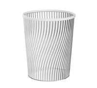 Office Bin Bedroom Bin Bins for Kitchen Plastic Waste Papers Bins,Trash Can, Round Trash Can with Threaded for Kitchen Rooms Large Capacity,Vertical,Translucent, Minimalist,Open Top (White)