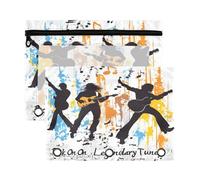 Office Binder with Clear Window Music Legends Tones Guitar 3 Ringing Pencil case in Assorted Colors Binders 3 Ringing for Office School Supplies 2 PCS