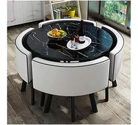 Office Business Hotel Lobby Dining Table Set, Table and Chair Combination Home Kitchen Leisure Table Modern Table and Chair Set Office Reception Lounge Simple Nordic Style 80cm(Color:White,Size:Style