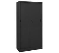 Vidaxl Office Cabinet With Sliding Door Anthracite 90X40X180 Cm Steel