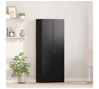 Office Cabinet Black Oak 60x32x152.5cm Engineered Wood 2 Doors 3 Shelves Durable