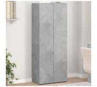 Office Cabinet Concrete Grey 60x32x153cm Modern Engineered Wood 3-Shelf 2-Doors