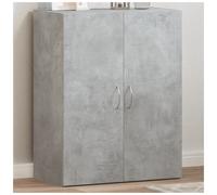 Office Cabinet Concrete Grey Engineered Wood 60x32x77.5 cm 2-Door Modern Shelves