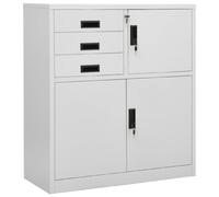Office Cabinet Light Grey 90x40x102 cm Steel 3 Drawer Lockable File Storage Box