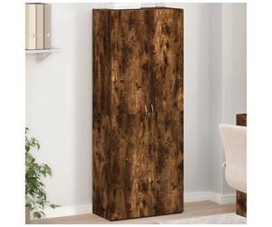 Office Cabinet Smoked Oak 60x32x153cm Modern Engineered Wood 3 Shelves 2 Doors.