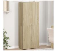 Office Cabinet Sonoma Oak 60x32x153cm Engineered Wood 3 Shelves 2 Doors Compact