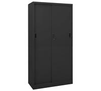 vidaXL Office Cabinet with Sliding Door Anthracite Steel Filing Side Cabinet