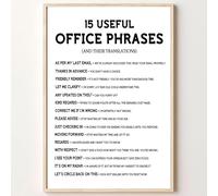 Office Canvas Wall Art 15 Useful Quotes Email Phrases Poster Print Passive Aggressive Posters Funny Office Humor Poster Black and White Quotes Picture for Bedroom Wall Decor 16x24inch No Frame