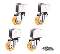 Office castors 1inch Caster Wheels With Dual Locking 25mm Small Nylon Castor Wheels Furniture Swivel Castors For Bed with U-Shaped Bracket Load B (Universa