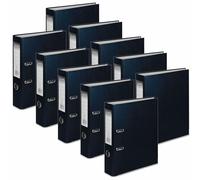 OFFICE CENTRE 10x Black A4 75mm Lever Arch File Folder Metal Edge | Large wide-spine folder, strengthened metal edge, easy filing system, 15 colour coding, document archive, office, school