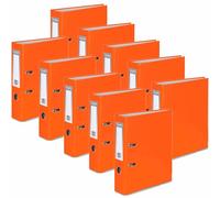 OFFICE CENTRE 10x Orange A4 75mm Lever Arch File Folder Metal Edge | Large wide-spine folder, strengthened metal edge, easy filing system, 15 colour coding, document archive, office, school