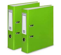 OFFICE CENTRE 2X Light Green A4 75mm Lever Arch File Folder Metal Edge | Large document archive folder, strengthened metal edge, easy filing system, office, school, home paper storage