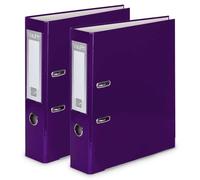 OFFICE CENTRE 2X Purple A4 75mm Lever Arch Files Folder Metal Edge | Large document archive folder, strengthened metal edge, easy filing system, office, school, home paper storage
