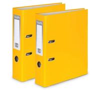 OFFICE CENTRE 2X Yellow A4 Lever Arch Files Folder Metal Edge | Large document archive folder, strengthened metal edge, easy filing system, office, school, home paper storage