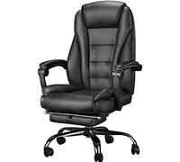 Office Chair Back Support Ergonomic 135 ° Angle Adjustable Managerial Chairs, Household Comfortable Rotation Computer Desk Chair, Load Bearing 120kg/264.6lbs (Color : Black, Size : 107-115 * 52cm)