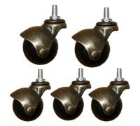 Office Chair Ball Casters Wheels,2" 48mm Antique Furniture Swivel Casters,Oil Rubbed Bronze,Silent,Insertion Rod Installation M8/M10,for Sofa,Chair,Coffee Table(5pcs,M10)