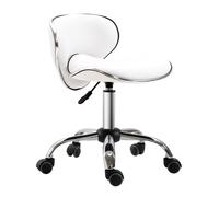 Office Chair Beauty Salon Rolling Technician Stool Chair Low Back White HOMCOM