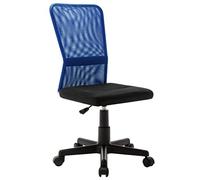 Office Chair Black Blue with Mesh Fabric, 44 x 52 x 100 cm, Ergonomic Swivel Chair with Back Support, Height Adjustable, Metal Base, Wheels, Compact and Space Saving for Office and Home Office