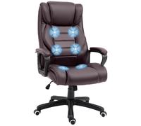 Vinsetto High Back Executive Office Chair 6- Point Vibration Massage Extra Padded Swivel Ergonomic Tilt Desk Seat Brown