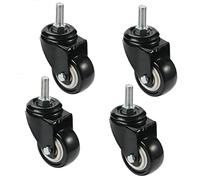 Office Chair Caster Wheels -1.5 Inch Safe for All Floors Floor Protecting Rubber Including Hardwood - M8x25mm Swivel Castors Furniture Hardware (4)