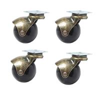 Office Chair Caster Wheels 2" HeavyDuty Bronze Oil Finish Silent 360° Swivel Ball Casters for Antique Furniture Includes Mounting Plate Set of 5