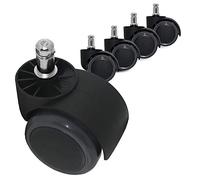 Office Chair Caster Wheels, Protecting Floor Rubber, Smooth and Quiet for Floors, Standard Stem Diameter, Easy Installation, Set of 5, Heavy Duty with BIFMA Quality