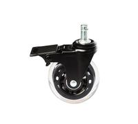 Office Chair Caster Wheels with Brakes, 3 Inch Soft Safe PU Swivel Replacement Rollers for Furniture Cabinets Furniture Castors