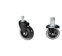 Office Chair Casters 3" Wheels Push in Swivel Casters with 11x22mm Stem Durable 75mm Replacement Wheels for Smooth Rolling Available in 5 Colors (Black 1 Pack)