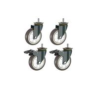 Office Chair Casters 5InchRubber Wheels M10 M12 M14 M16 ThreadTransport Rollers with Brake 500 Kg Load Capacity Industrial Mobility Solutions
