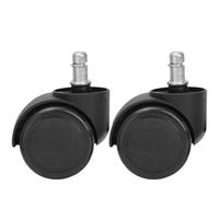 Office Chair Castors 5/1PCS Chair Wheel Caster Replacement Soft Mute Desk Wheels For Work Heavy Duty Rolling Office for Hard Floor(2PCS-Black)